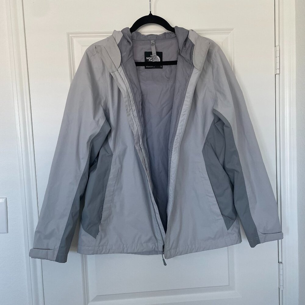 The North Face Women’s Two-Tone Gray Hooded Rain Jacket
